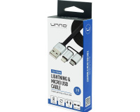 Cable USB IPhone Xs max lightning Unno 2 IN 1