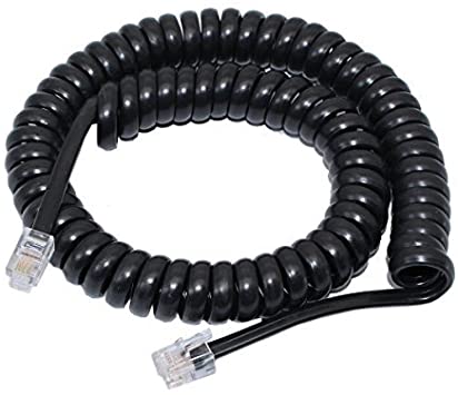 Cable Telefono Espiral Color Negro - Globatec SRL