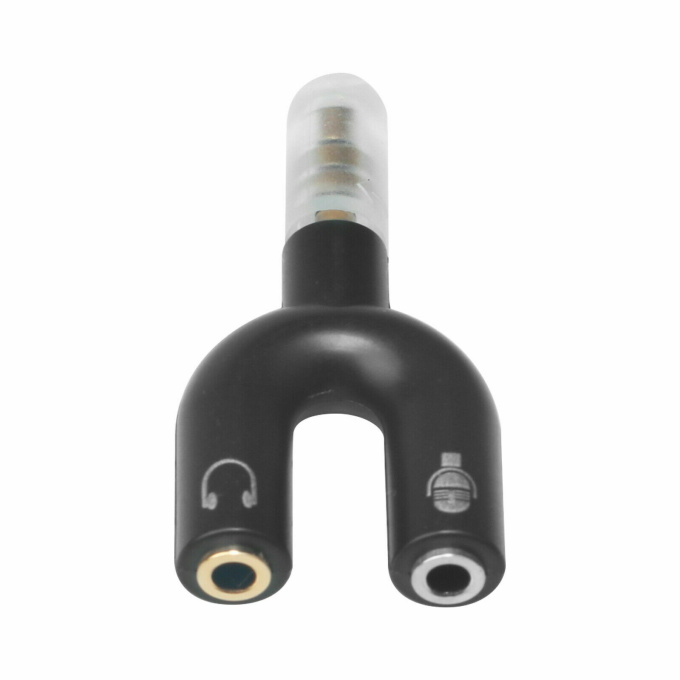 Adaptador 3.5mm Stereo Splitter Audio to Microfono y Audifono Jack Conector Blanco y Negro