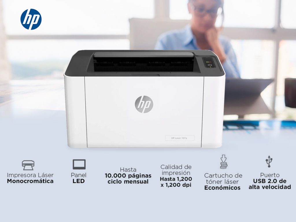 Impresora Láser Monocromática HP M107W - Wifi - PORTAL INSUMOS