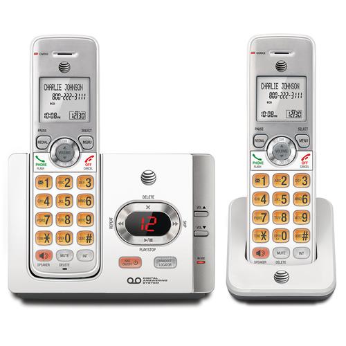  Teléfono inalámbrico digital inteligente de 2.4 GHz Teléfono  fijo uno para uno Doble manos libres y manejar host de llamada y esclavo  DTMF/FSK Identificador de llamadas LCD Función de retroiluminación blanca (