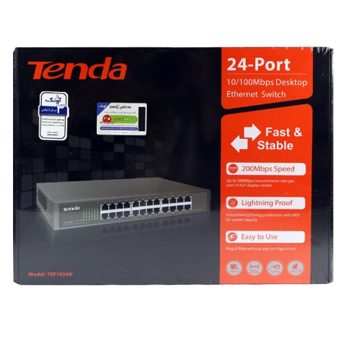 SWITCH DE 24 PUERTOS DE 10/100 MBPS TENDA (TEF1024D) - Globatec SRL