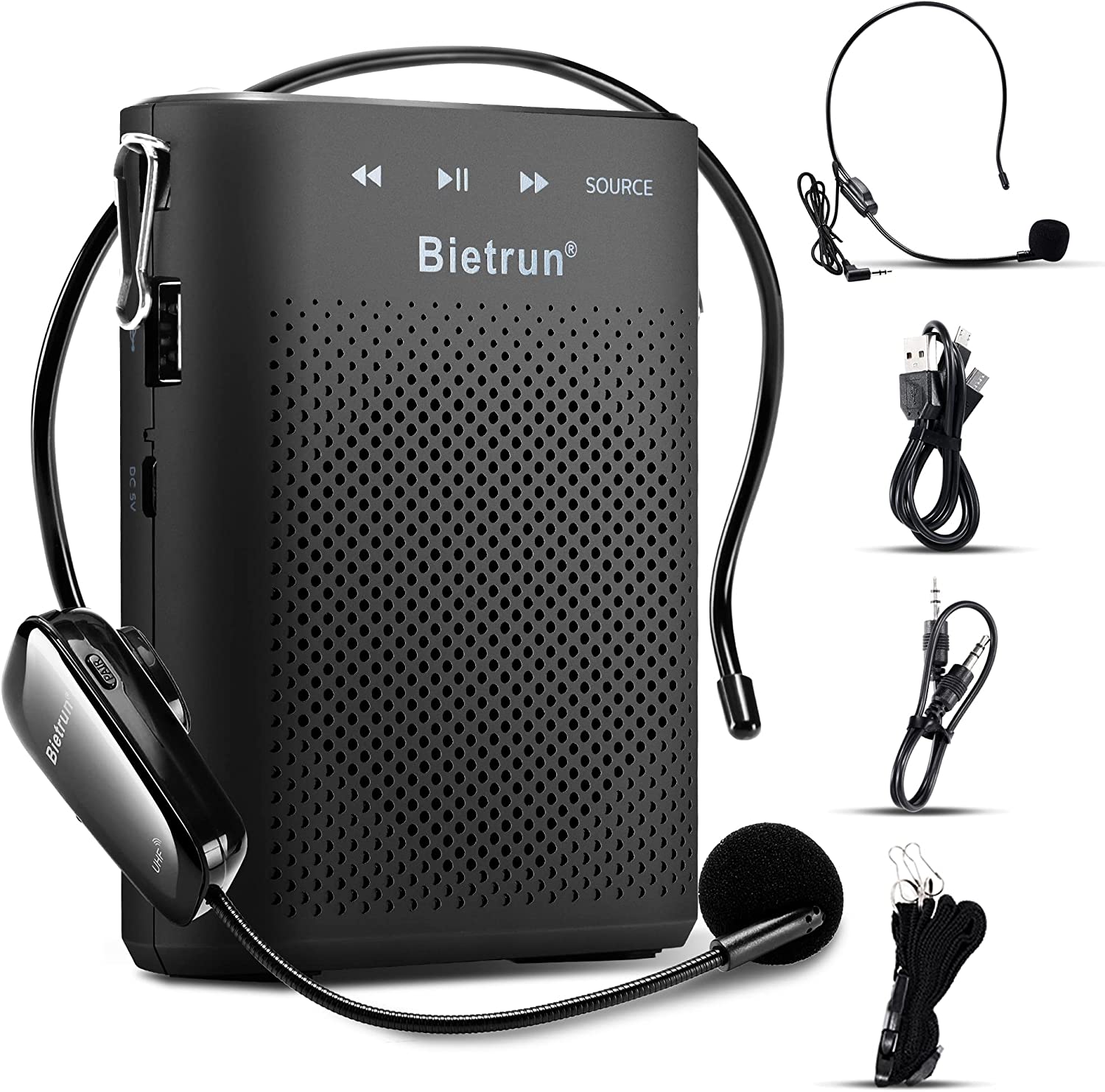 Amplificador de voz inalámbrico de 20 W para profesores con micrófono  inalámbrico, Bietrun portátil recargable - Globatec SRL